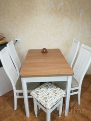 Стол белый Корсика-7 с деревянной столешницей. 110x70 см. Новый. Минск